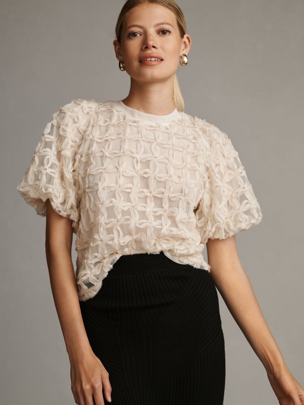 Anthropologie | Sarah Hann Karla Textured Top | Size M - Picture 2 of 13